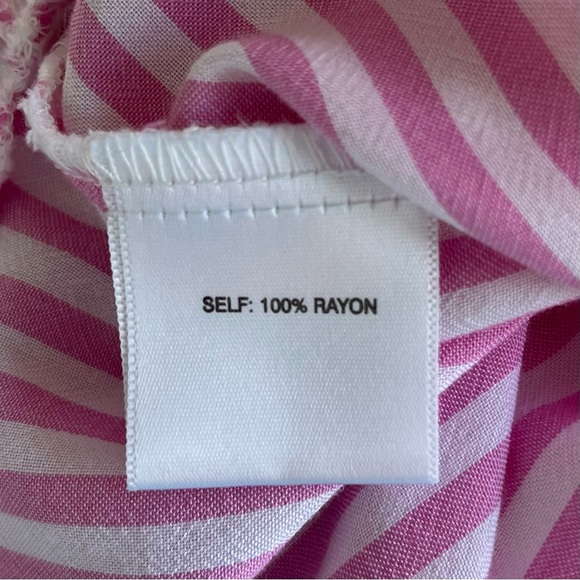 •Jane and Delancey• Pink Stripe Peplum Blouse - Size Large - Picture 7 of 9